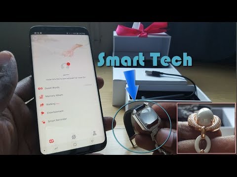 Smart Bracelet for Women, Crystal Jewelry Fitness Tracker,IP68 Waterproof (Black &Pearl Chain) video review thumbnail