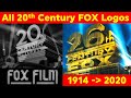 20th Century FOX ALL Intros 1914 2020 Fox Film To 20th Century Studios Before Name Change