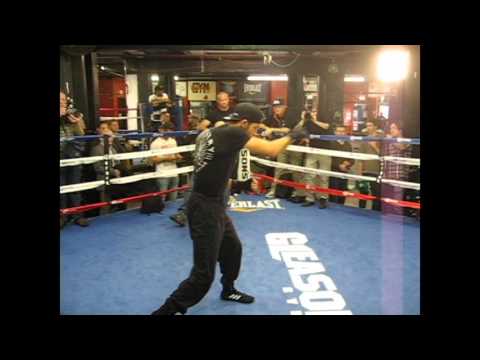 Chris Algieri Shadowboxes at Gleason's Before 12/5 Fight