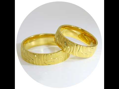 Verighete Cuplu Aur Galben 14 k Model Abstract | Atlantic
