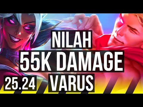 NILAH & Lulu vs VARUS & Neeko (ADC) | 55K damage | KR Master | 25.24