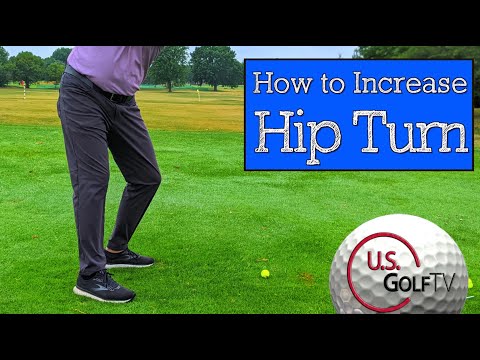 Part of a video titled How to Turn the Hips More in the Golf Swing - YouTube