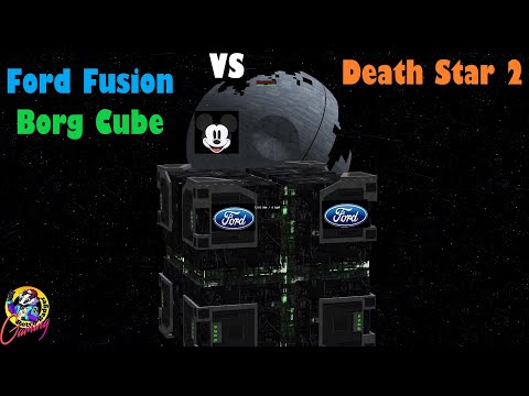 Borg Ford Fusion Cube VS Mickey mouse Death Star - Star Ship Battles - Bridge Commander