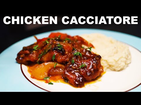 Broiled chicken cacciatore with cauliflower mash