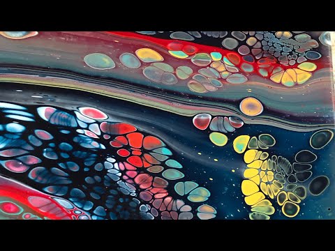 285.  Gorgeous Colors!  Fluid Art Flip and Drag Technique. / acrylic painting tutorial / flip cup