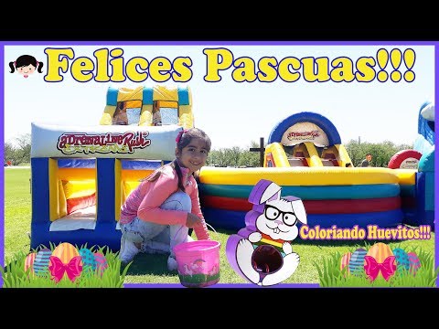 Celebrando la Pascua Decorando Huevitos Huevitos Llenos de Dulce y Globos Inflables Video
