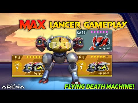 Max Lancer with Pod Gun 8 🔥😍| Mech Arena Gameplay ⚡| Mech Arena