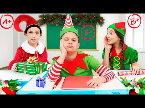 Babbo Natale insegna ai bambini alla Scuola degli Elfi