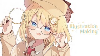 ホロライブEN　ワトソン・アメリア　イラストメイキング解説【CLIP STUDIO PAINT】