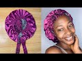 DIY: HOW TO MAKE A REVERSIBLE ELASTIC HAIR BONNET WITH REVERSIBLE BAND.