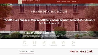 Prof. Tony Spawforth, ‘The Athenian Family of Herodes Atticus and the Spartan Contest of Endurance’