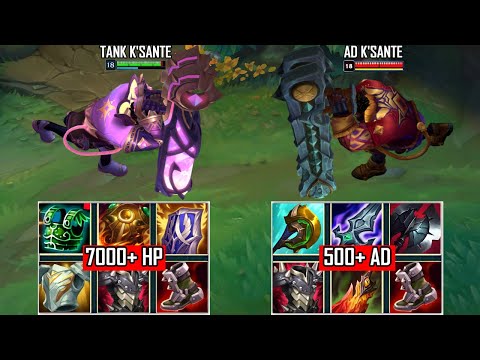 TANK K'SANTE vs AD K'SANTE FULL BUILD FIGHTS & Best Pentakills!