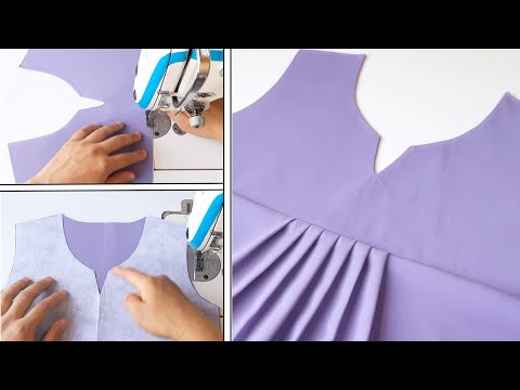 Best way Sewing Neck with pintucks Beautiful : Sewing tutorial / Sewing Tips and tricks