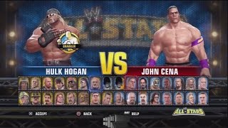WWE All Stars Character Select Screen Including All DLC Packs Roster