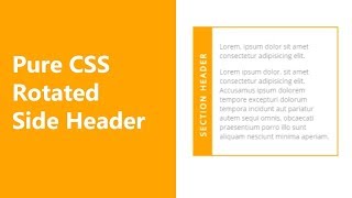 Side header Rotated Text section tutorial using Pure CSS