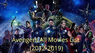 Avengers All Movies list(2012-2019)budget and box 