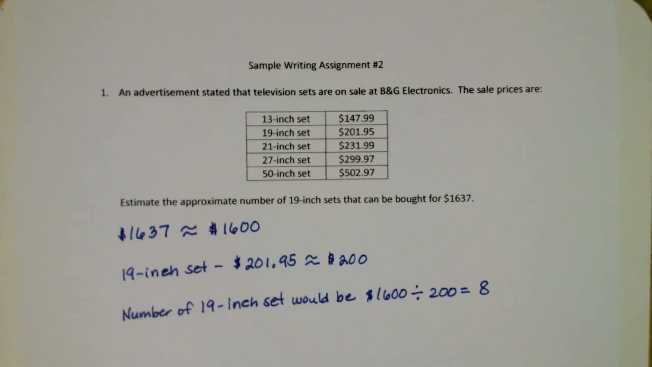 MATH 2123 Sample Writing Assignment 2