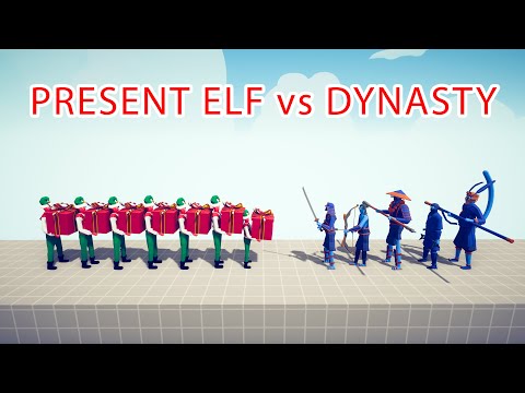 PRESENT ELF Team vs DYNASTY Team - Totally Accurate Battle Simulator TABS