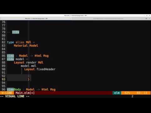 Material Design in Elm via elm-mdl.