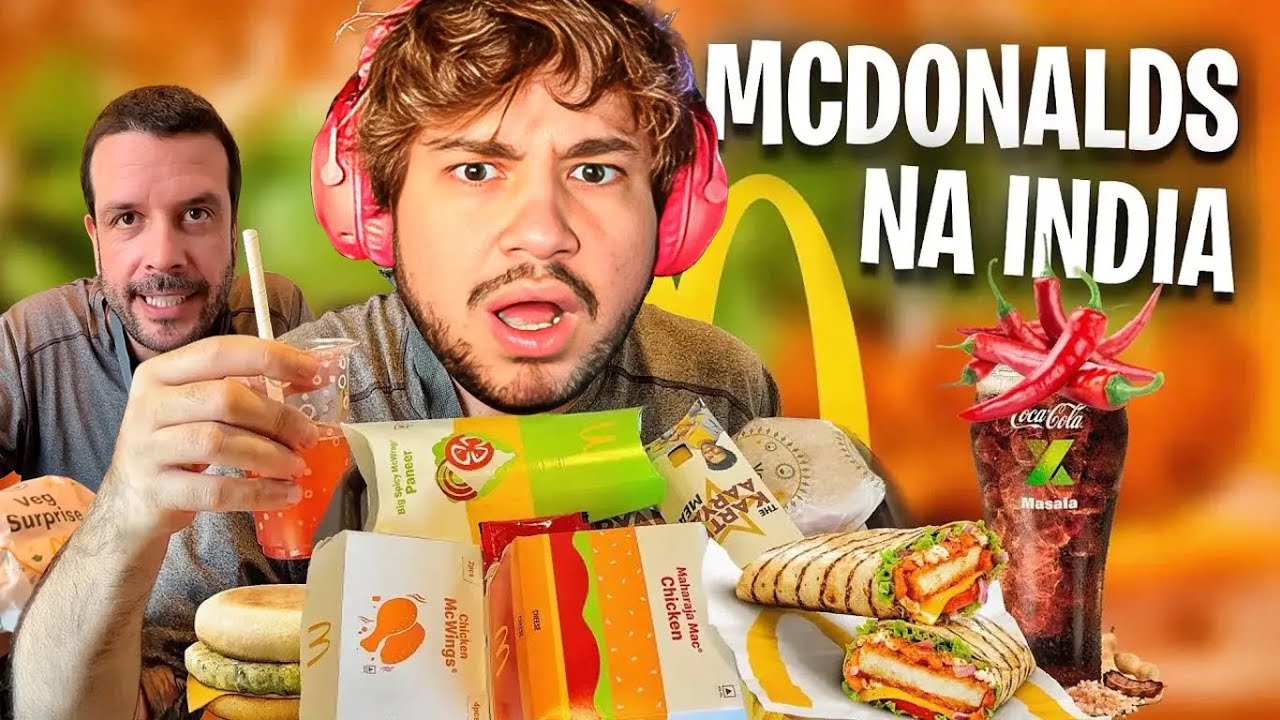 PROVANDO O BIZARRO MENU DO MCDONALDS NA INDIA - React Sou Mochileiro