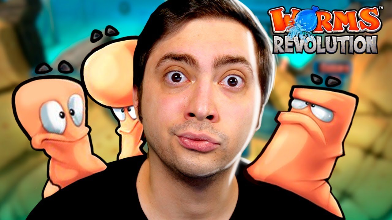 alanzoka jogando Worms Revolution com os amigos na noitada