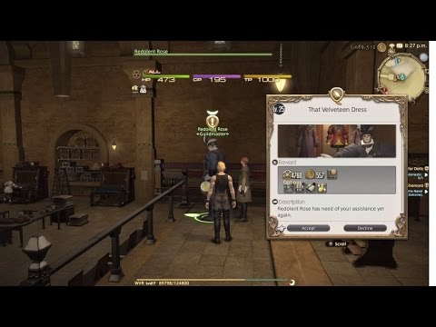 FFXIV ARR: That Velveteen Dress (Weaver Class Quest LV 25) Cutscene