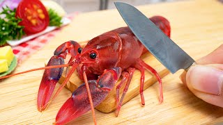 Yummy Miniature Grilled Lobster Recipe Cooking Mini Seafood In Miniature Kitchen ASMR Mp4 3GP & Mp3