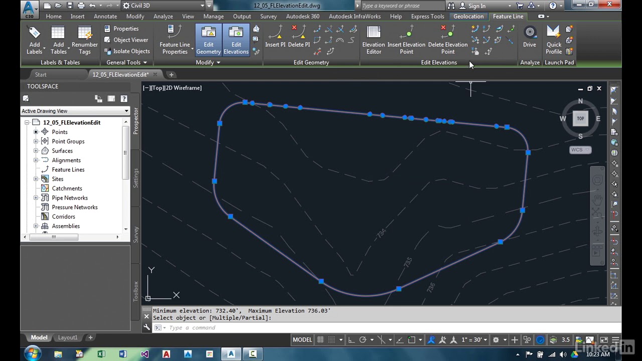 079 Editing feature line elevations