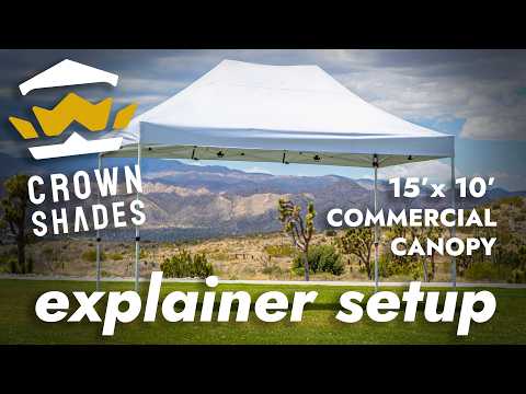 Crown Shades 15' x 10' Commercial Canopy - M150B-S4 Explainer Setup video thumbnail