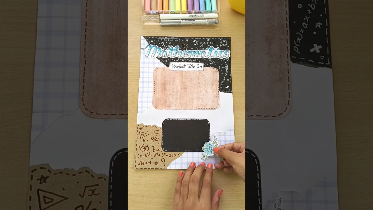 Mathematics Cover Page Idea 💙✨ #togetherwcreativeness #borderdesign #maths #frontpage #shorts