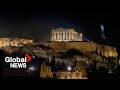 New Year S 2025 Athens Celebrates With Serene Fireworks Drone Display Over Parthenon Temple