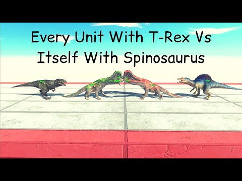 Every Unit With T-Rex Vs Itself With Spinosaurus On BRIDGE ARBS |Animal Revolt Battle Simulator