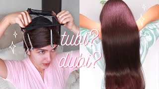 STRAIGHT HAIR WITHOUT HEAT - HOW I WRAP MY HAIR ( 