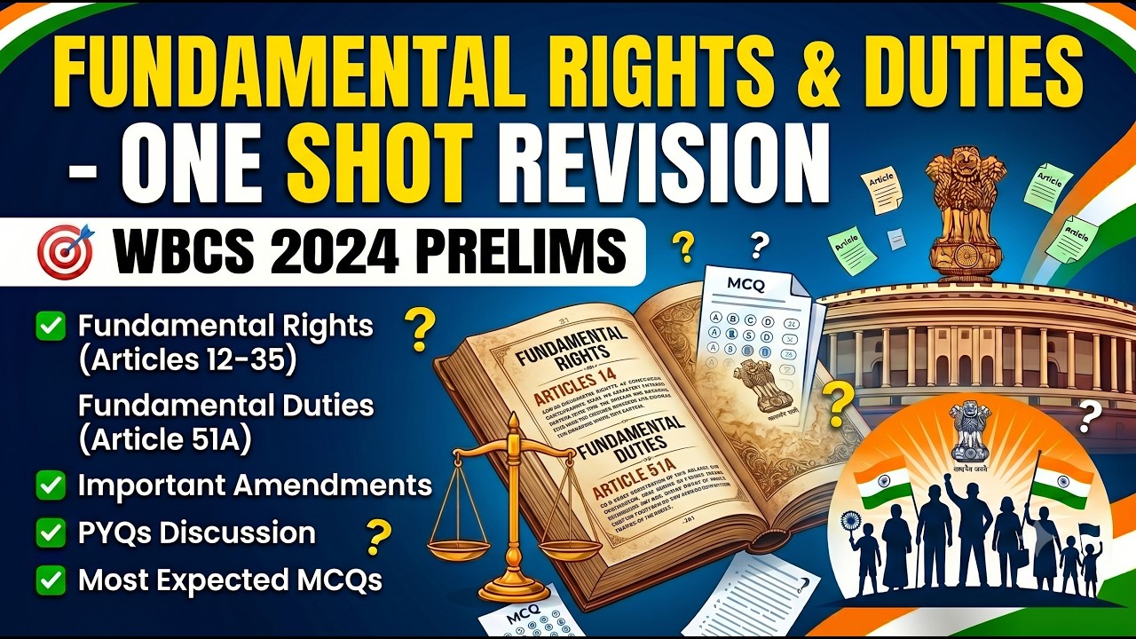 Last-Minute WBCS Prelims 2024 Revision | Fundamental Rights & Duties |PYQ Analysis|APTI PLUS,kolkata