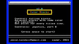 Color Blocks, Commodore 64 game written in assembly language.