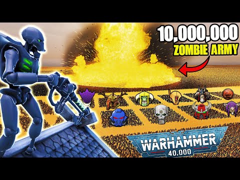 Can ALL Warhammer 40k Armies Hold BEACH vs 10,000,000 ZOMBIE ARMY?! - UEBS 2