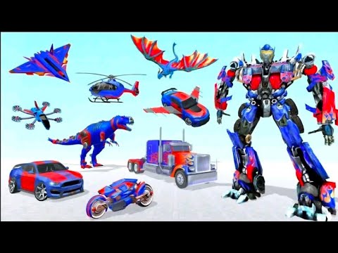 Optimus Prime Multiple Transformation Jet Robot Car Game 2023 - Android Gameplay
