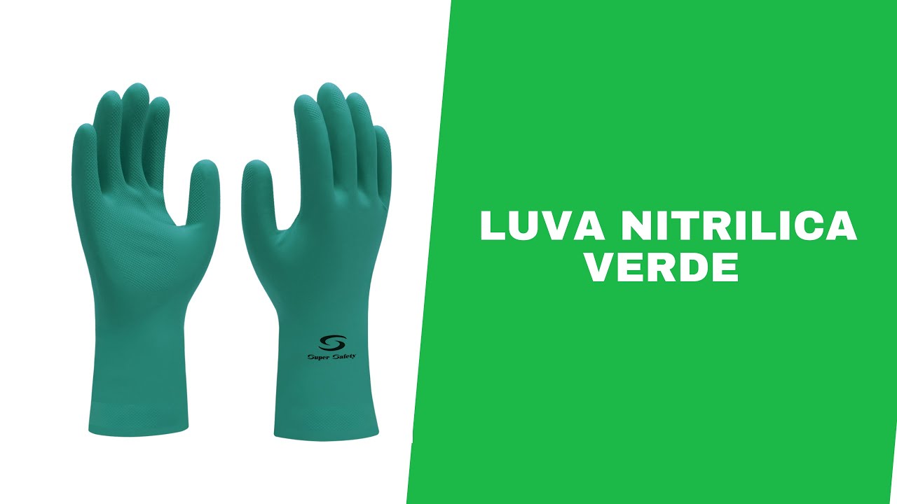 Watch Now Luva nitrilica verde, Super Green Supersafety Luva nitrilica verde, Super Green Supersafety