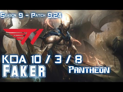 T1 Faker PANTHEON vs SYNDRA Mid - Patch 9.24 KR Ranked