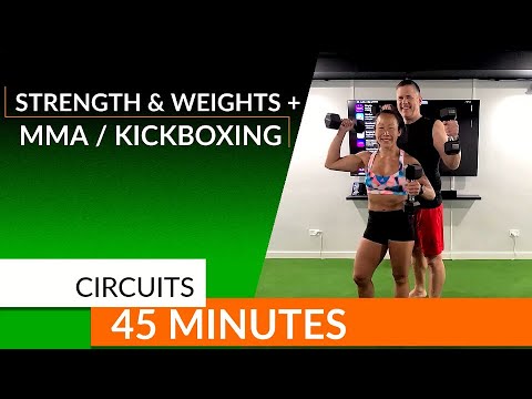 Strength, MMA, Kickboxing - INTENSE 45 minute workout - Circuits 42