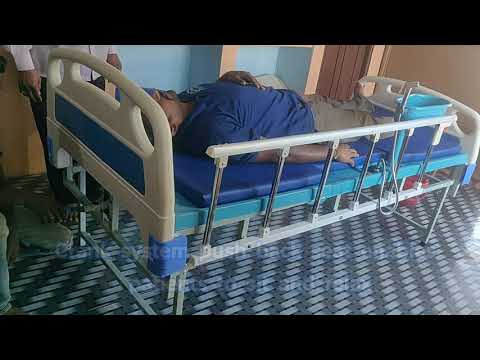 Sky blue manual multipurpose cot for bed ridden patients, si...