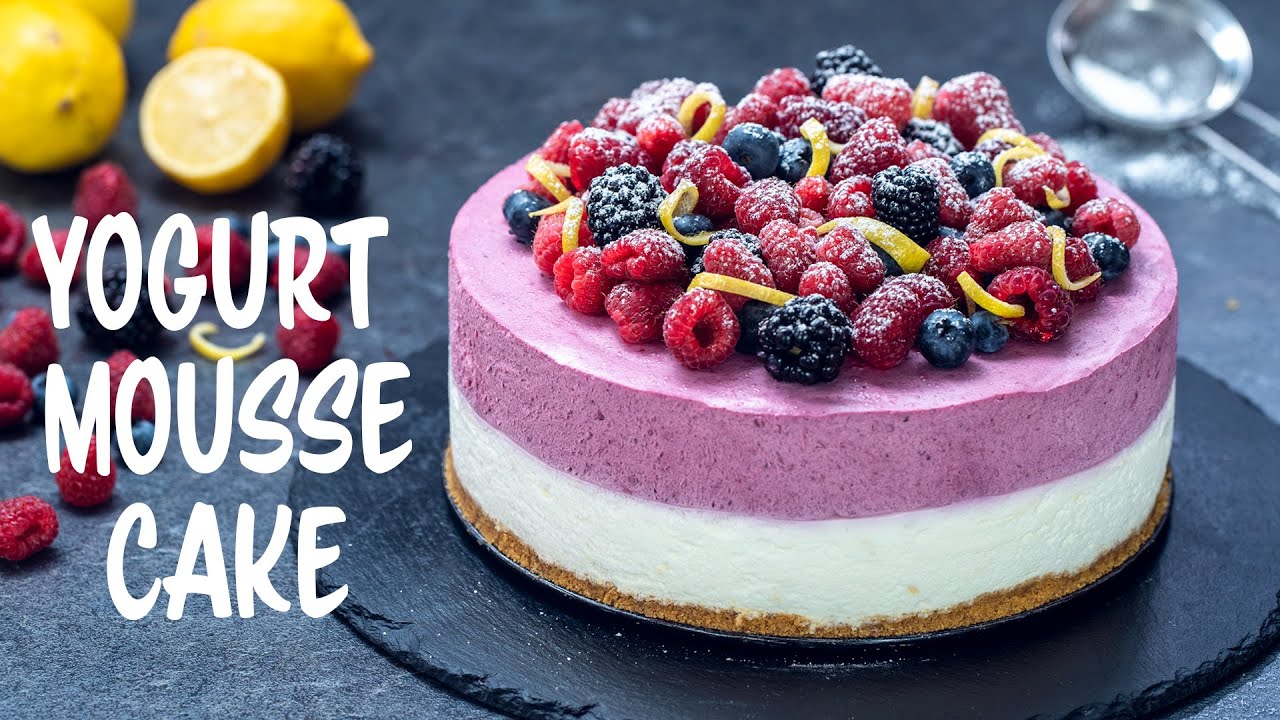 No-bake Berry Lemon Yogurt Mousse Cake