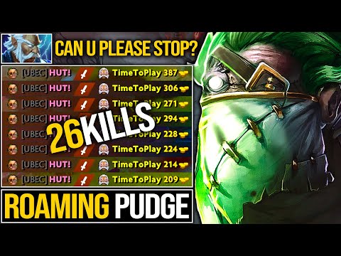 Roaming Pudge! Nonstop Gank Destroyed Zeus No Mercy | Insane 26Kills - Carried Game | Pudge Official