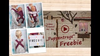 Puppentrage Freebie von sticKUHlinchen - eine Schritt für Schritt Videoanleitung