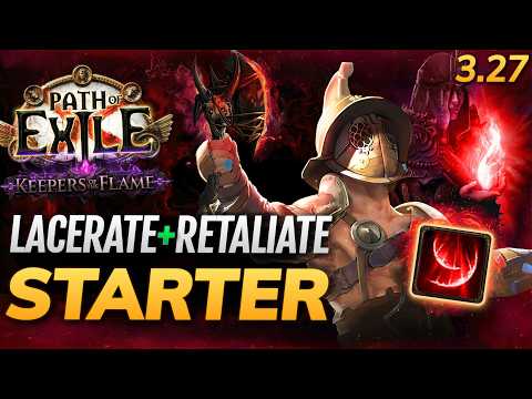 [PoE 3.27] Bleed LACERATE + RETALIATE Gladiator - League Starter to Ubers Build Guide, Path of Exile