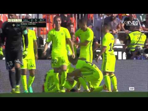 Gol Rubén Castro | Valencia CF 2-3 Real Betis | 3ª Jornada | Temp. 2016-2017 | 11/09/2016