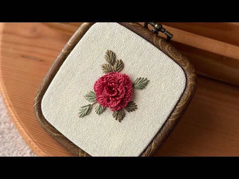 Step by step detailed Caston Rose Embroidery Tutorial 🌹Brazilian Rose Stitch Tutorial for Beginners