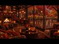 PUMPKIN-LIT FALL JAZZ CAFé | RAINY HALLOWEEN STREETS, FIREPL ..