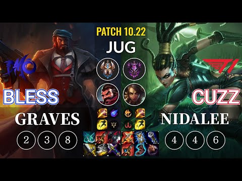 DMO bless Graves vs T1 Cuzz Nidalee Jungle - KR Patch 10.22