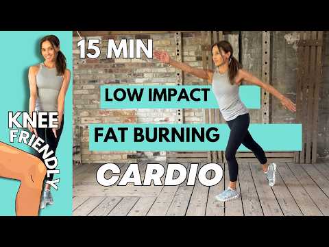 15 Minute Low Impact Cardio |  Fat Burning | All Standing, No Jumping, Knee Friendly